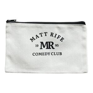 NEW Matt Rife ZIPPER POUCH Cosmetic Bag White Black MR Comedy Club Canvas 8.25"
